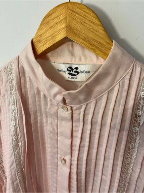 The Bay Nightgown Feminine Pink Lace Ribbon | Sz L |  Grandmacore Cottagestyle